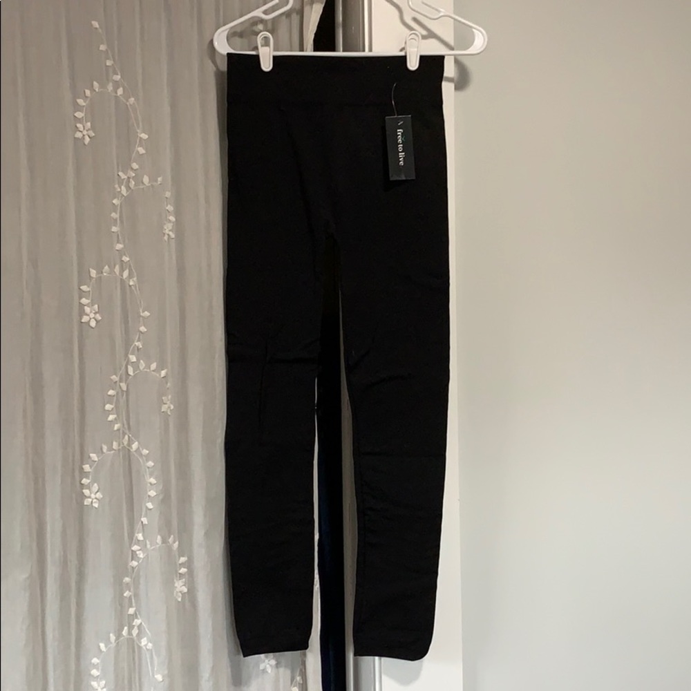 NWT Black fleece lined leggings
